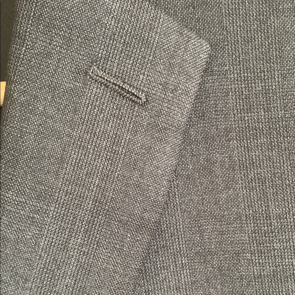 Alfani Red Label Slim Fit Charcoal Grey Light Plaid Blazer 100 % Wool 40L. - Picture 3 of 14